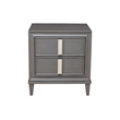 Pemberly Row Wood 2-Drawer Nightstand in Dark Gray with Pine Solids
