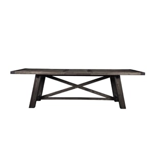 Pemberly Row Wood Extension Dining Table in Salvaged Gray Finish