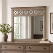 Pemberly Row Wood Bedroom Mirror in French Truffle Finish
