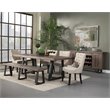Pemberly Row Wood Dining Sideboard with Wine Holder in Natural-Black
