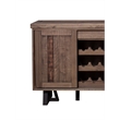 Pemberly Row Wood Dining Sideboard with Wine Holder in Natural-Black