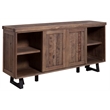 Pemberly Row Wood Dining Sideboard with Wine Holder in Natural-Black