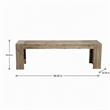 Pemberly Row Wood Dining Bench in Antique Natural Finish