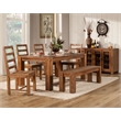 Pemberly Row Wood Sideboard-Console with Wine Storage in Natural Mahogany
