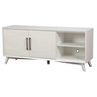 Pemberly Row Wood TV Console with Adjustable Shelves in White Finish