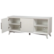 Pemberly Row Wood TV Console with Adjustable Shelves in White Finish