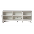 Pemberly Row Wood TV Console with Adjustable Shelves in White Finish