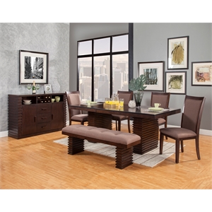 Pemberly Row Wood Dining Sideboard with Storage in Dark Espresso Finish