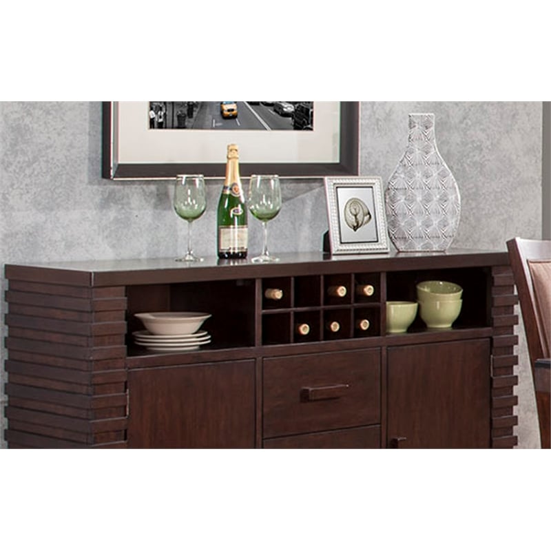 Pemberly Row Wood Dining Sideboard with Storage in Dark Espresso Finish