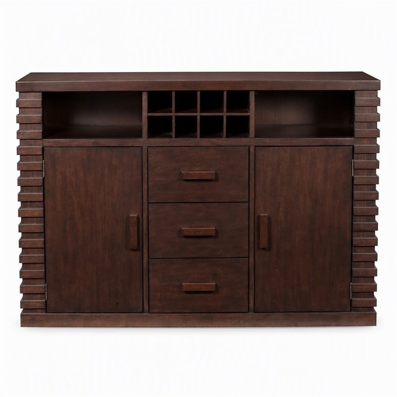 Pemberly Row Wood Dining Sideboard with Storage in Dark Espresso Finish