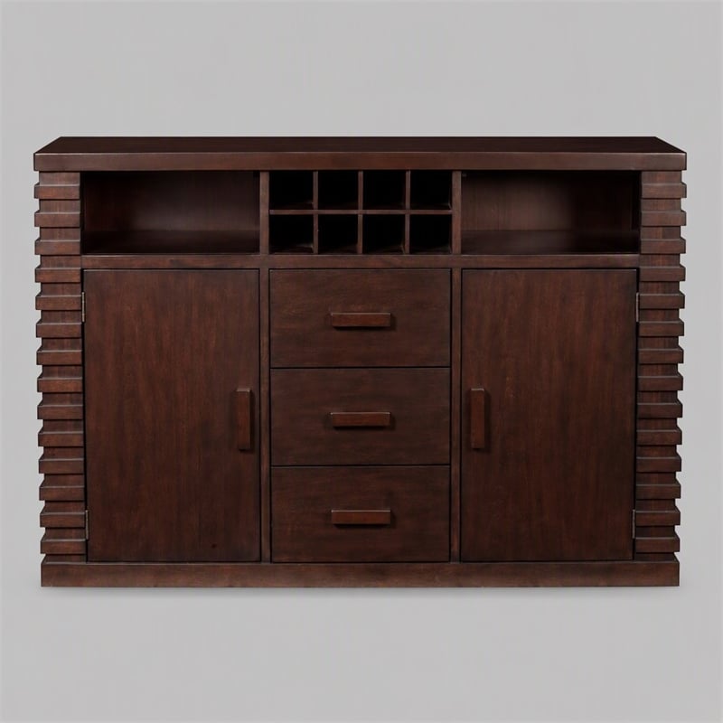 Pemberly Row Wood Dining Sideboard with Storage in Dark Espresso Finish