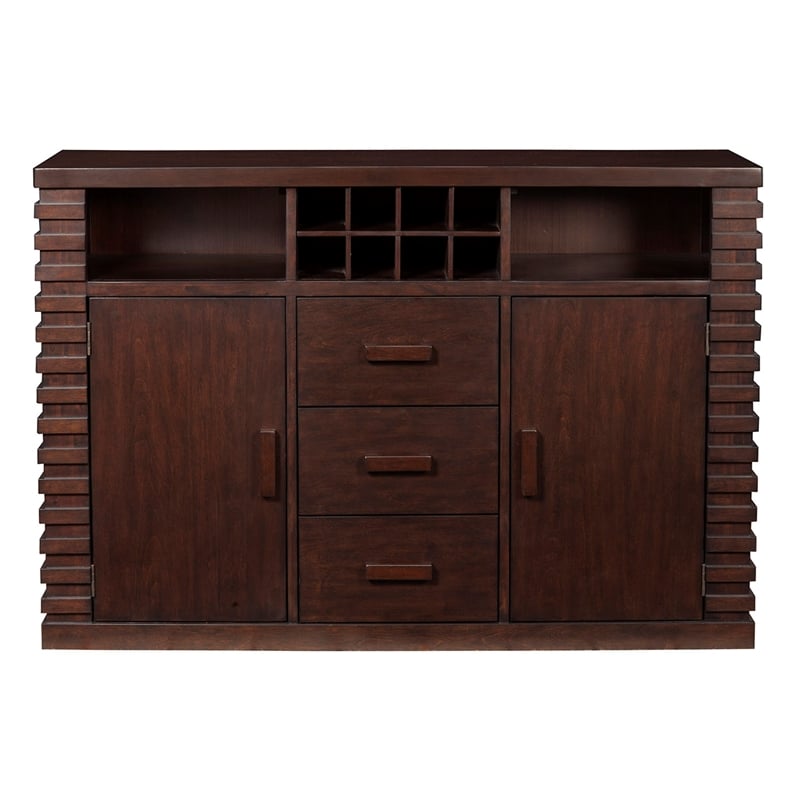 Pemberly Row Wood Dining Sideboard with Storage in Dark Espresso Finish