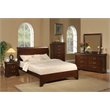 Pemberly Row Eastern King Wood Sleigh Bed in Cappuccino Brown Finish