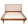Pemberly Row Queen Wood Platform Bed in Dark Walnut Finish