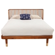 Pemberly Row Queen Wood Platform Bed in Dark Walnut Finish