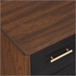 Pemberly Row 3 Drawer Chest in Two Tone Dark Walnut and Black Finish