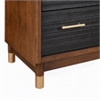 Pemberly Row 3 Drawer Chest in Two Tone Dark Walnut and Black Finish