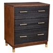 Pemberly Row 3 Drawer Chest in Two Tone Dark Walnut and Black Finish