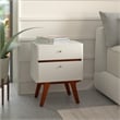 Pemberly Row Two-Drawer Wood Nightstand White with Acorn Accents