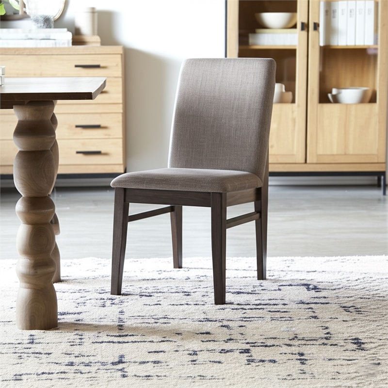 Pemberly Row Set of 2 Side Dining Chairs in Chocolate Brown Wood