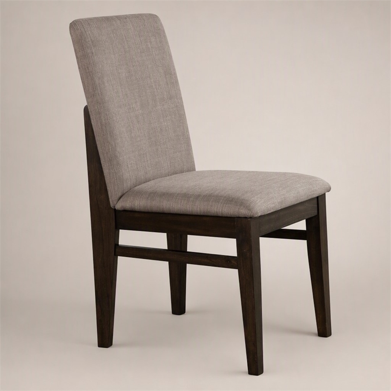 Pemberly Row Set of 2 Side Dining Chairs in Chocolate Brown Wood