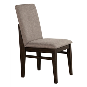 Pemberly Row Set of 2 Side Dining Chairs in Chocolate Brown Wood