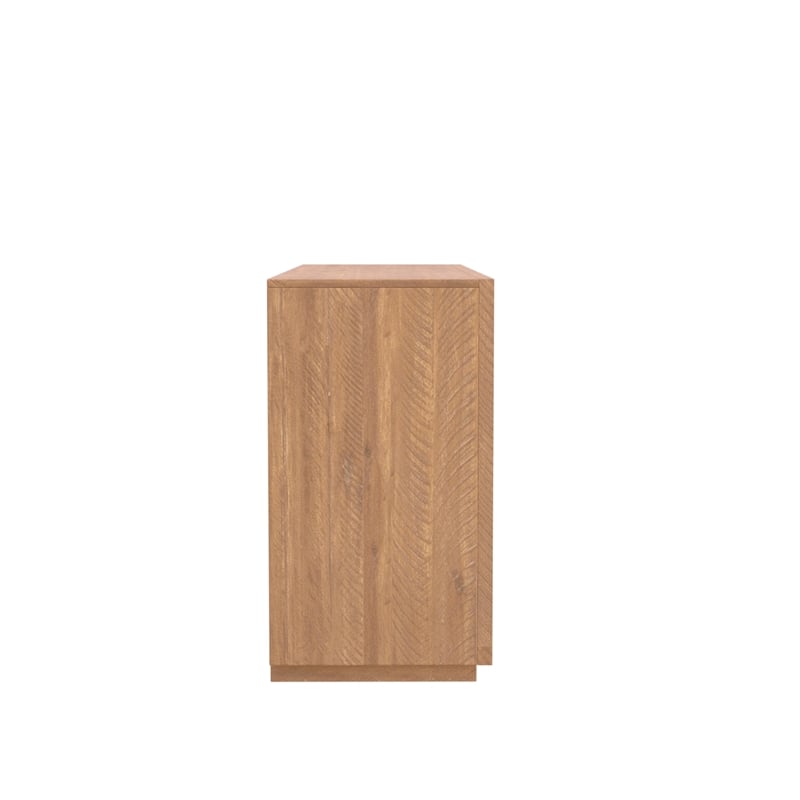 Pemberly Row Weathered Wood Sideboard with Chevron Pattern Front