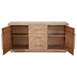 Pemberly Row Weathered Wood Sideboard with Chevron Pattern Front