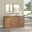 Pemberly Row Weathered Wood Sideboard with Chevron Pattern Front