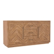Pemberly Row Weathered Wood Sideboard with Chevron Pattern Front
