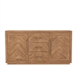 Pemberly Row Weathered Wood Sideboard with Chevron Pattern Front