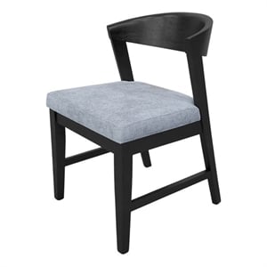 Pemberly Row Dining Chairs Set of 2 in Rubberwood Vintage Black