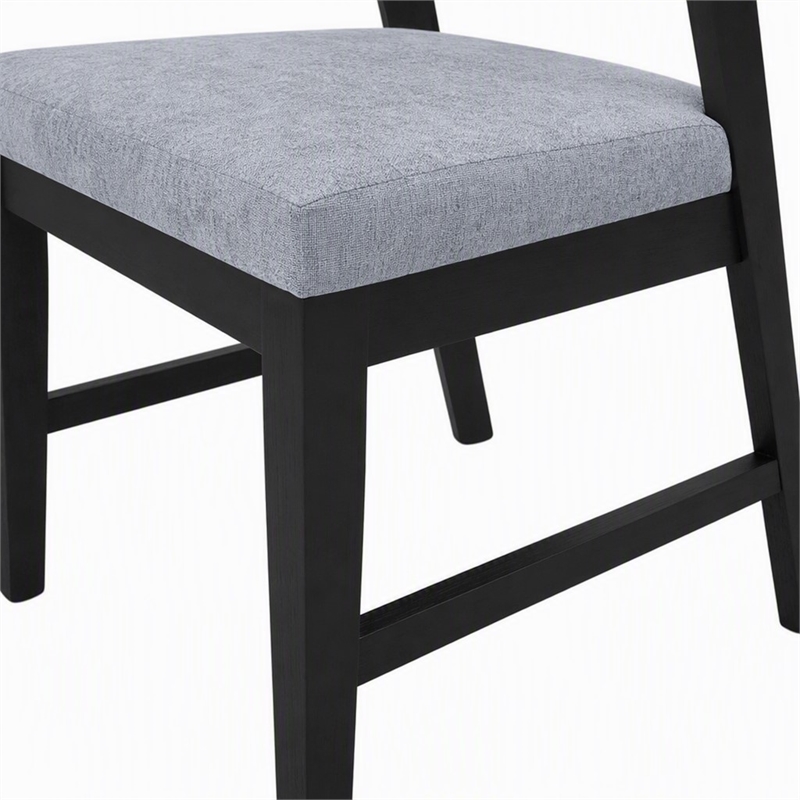 Pemberly Row Dining Chairs Set of 2 in Rubberwood Vintage Black