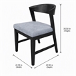 Pemberly Row Dining Chairs Set of 2 in Rubberwood Vintage Black