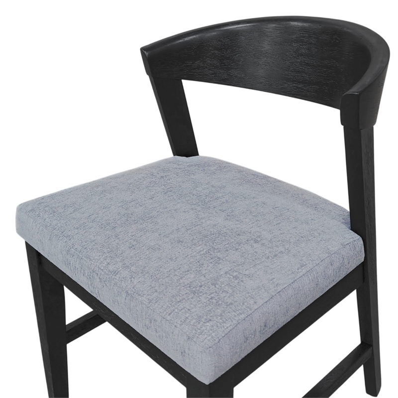 Pemberly Row Dining Chairs Set of 2 in Rubberwood Vintage Black