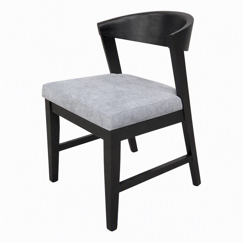 Pemberly Row Dining Chairs Set of 2 in Rubberwood Vintage Black