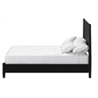 Pemberly Row Mid-Century Mahogany King Panel Bed in Black Wood Finish