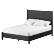 Pemberly Row Mid-Century Mahogany King Panel Bed in Black Wood Finish
