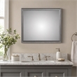 Pemberly Row Wood Bedroom Mirror with Beveled Glass in Dark Gray