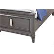 Pemberly Row King Storage Platform Bed with Cream Headboard in Dark Gray