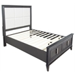 Pemberly Row Queen Storage Platform Bed with Cream Headboard in Dark Gray