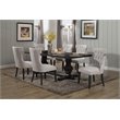 Pemberly Row Set of 2 Rubberwood Dining Side Chairs in Grey-Black