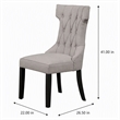 Pemberly Row Set of 2 Rubberwood Dining Side Chairs in Grey-Black