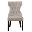 Pemberly Row Set of 2 Rubberwood Dining Side Chairs in Grey-Black
