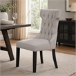 Pemberly Row Set of 2 Rubberwood Dining Side Chairs in Grey-Black