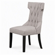 Pemberly Row Set of 2 Rubberwood Dining Side Chairs in Grey-Black