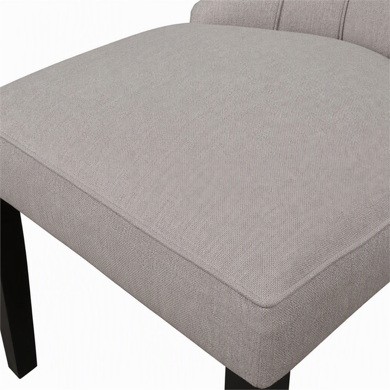 Pemberly Row Set of 2 Rubberwood Dining Side Chairs in Grey-Black