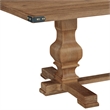 Pemberly Row Natural Rubberwood Fixed Trestle Dining Table 30