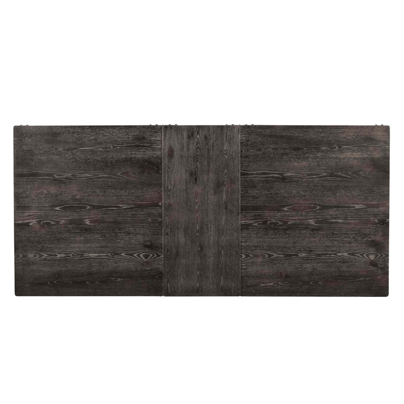 Pemberly Row Charcoal Rubberwood Fixed Trestle Dining Table 30