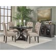 Pemberly Row Salvaged Gray Acacia Wood Sideboard with Wine Storage